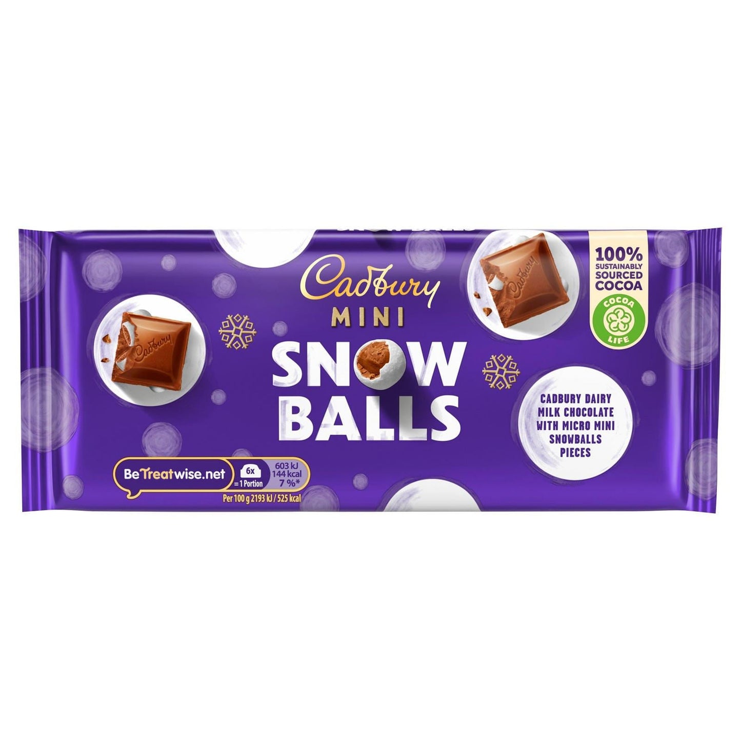 Cadbury Dairy Milk Mini Snow Balls Chocolate 110g