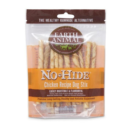 Earth Animal Chicken No-Hide Dog Stix 10pk 45g