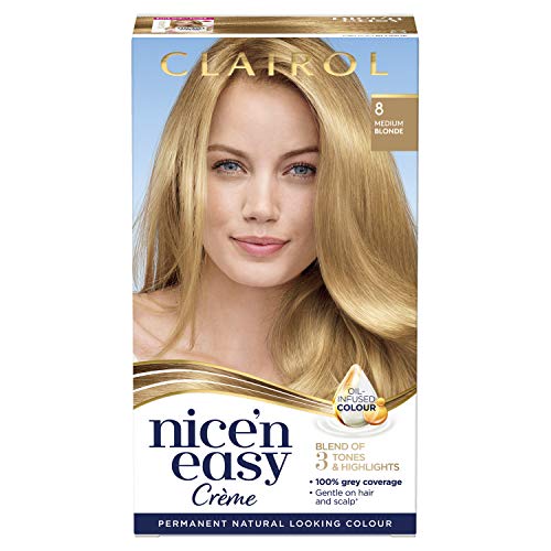 Clairol Nice' n Easy Cr‚Äö√†√∂‚àö√Ü‚Äö√†√∂‚Äö√†√®‚âà√≠¬¨¬©me, Natural Looking Oil Infused Permanent Hair Dye, 8 Medium Blonde 177 ml