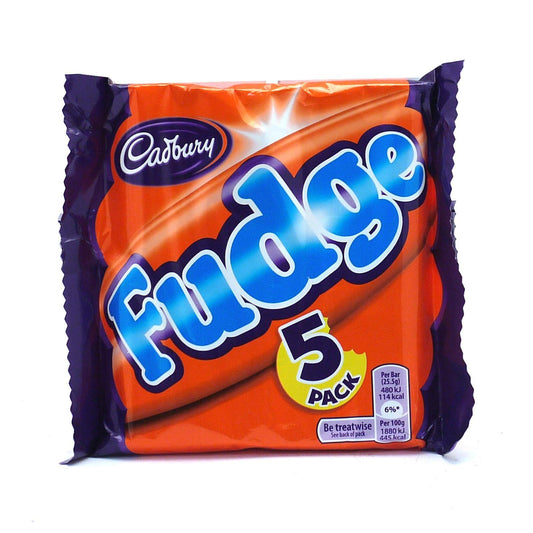 Cadbury Fudge 22g (20 Packs of 5, Total 100)