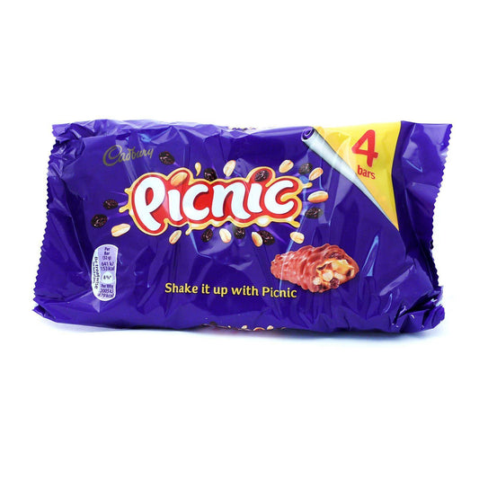 Cadbury Picnic 128g (10 Packs of 4, Total 40)