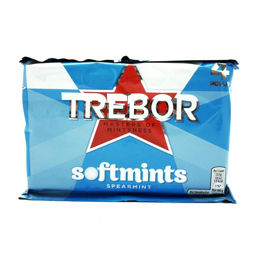 Trebor Softmints Spearmint 179.6g (18 Packs of 4, Total 72)