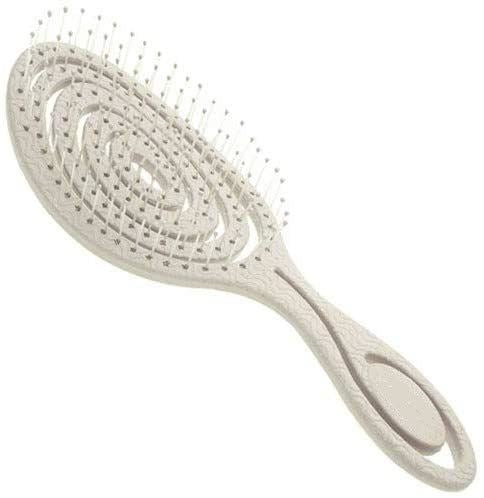 CS Beauty Eco Friendly Straw Hairbrush, Flexible Soft Pin Bristles, Detangling Wet/Dry Hair, Head Massaging Pro (Oatmeal)