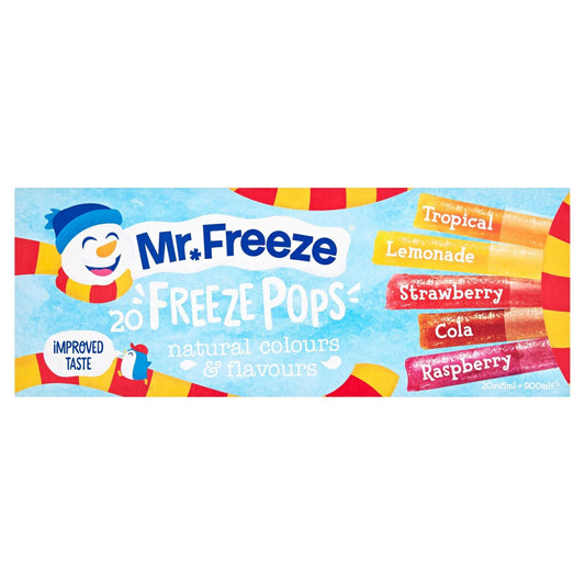 Mr Freeze Ice Pops 5 Flavours 45ml (8 Packs of 20, Total 160)