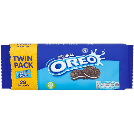 Oreo Original Vanilla Flavour Chocolate Biscuits Twin Pack 2 x 154g