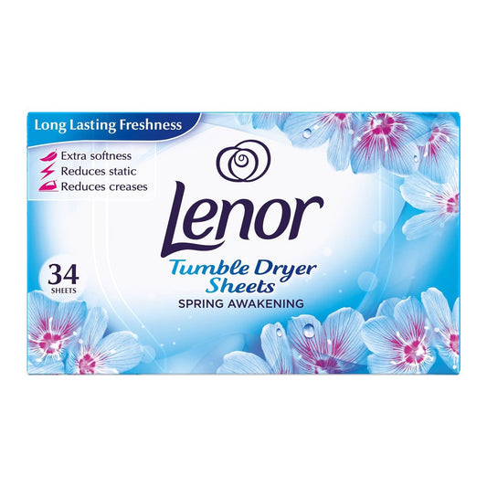 Lenor Tumble Dryer Sheets Spring Awakening, 34 sheets