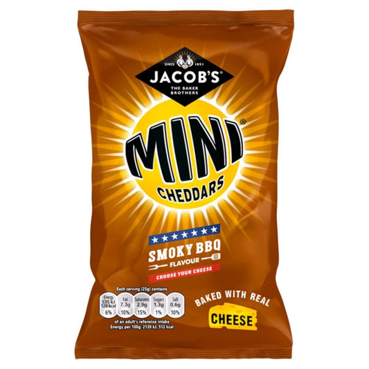 Jacobs Mini Cheddars Smoky BBQ Flavour 150g (6 x 25g)