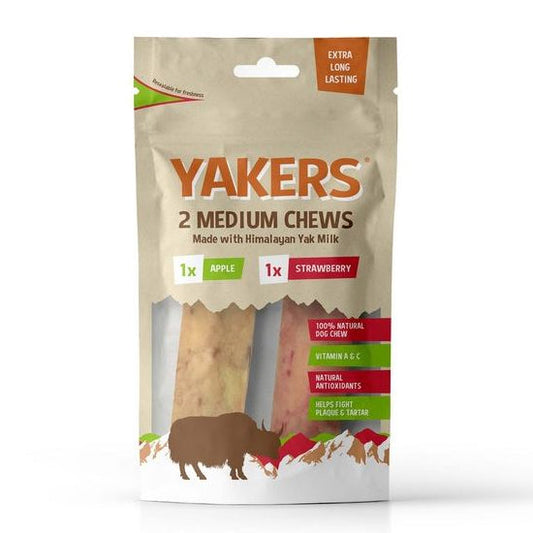 Yakers Dog Chews Medium Strawberry & Apple Value Pack