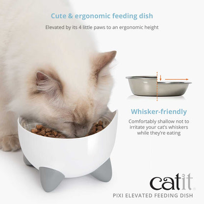 Catit Pixi Elevated Feeding Dish White